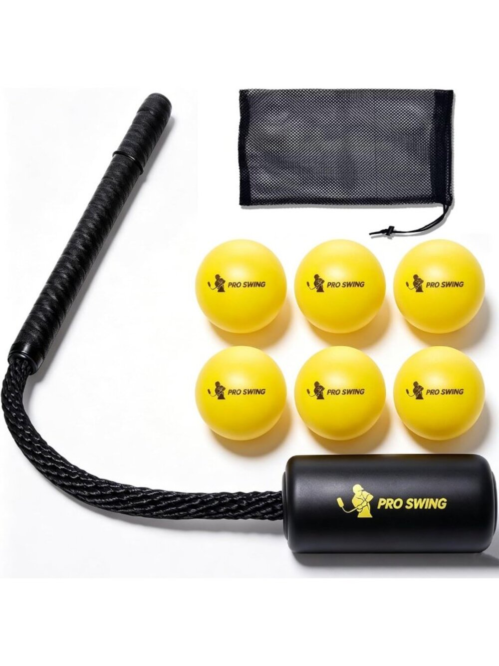 Baseball & Softball Rope Swing Trainer with Soft Balls - Hitting Aid for Bat